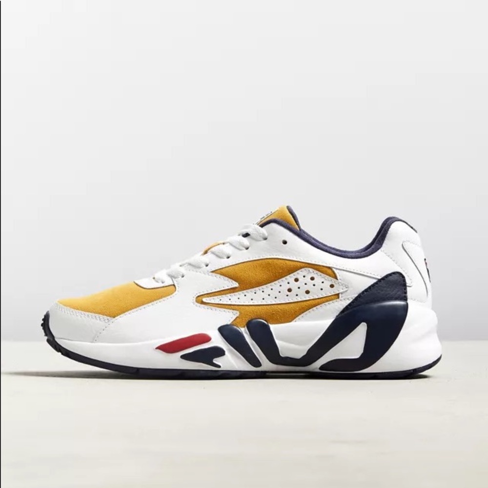 FILA Limited Edition Mens Mindblower Sneakers Size 12 Gold White Navy